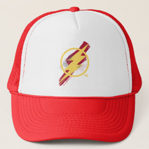 Justice League   Brush & Halftone Flash Symbol Trucker Hat