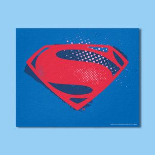 Justice League Brush & Halftone Superman Symbol Canvas Print