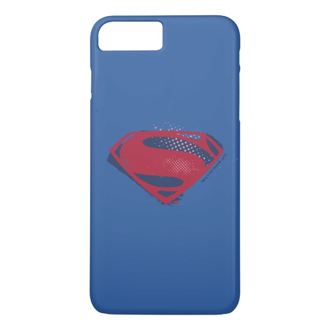 Justice League | Brush & Halftone Superman Symbol Case-Mate iPhone Case (Back)