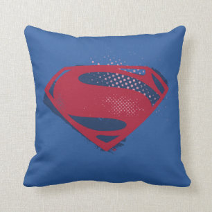 Justice League   Brush & Halftone Superman Symbol Cushion