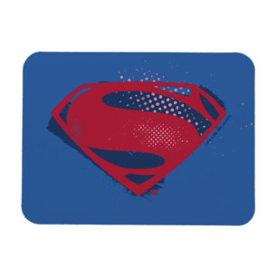 Justice League Brush & Halftone Superman Symbol Magnet