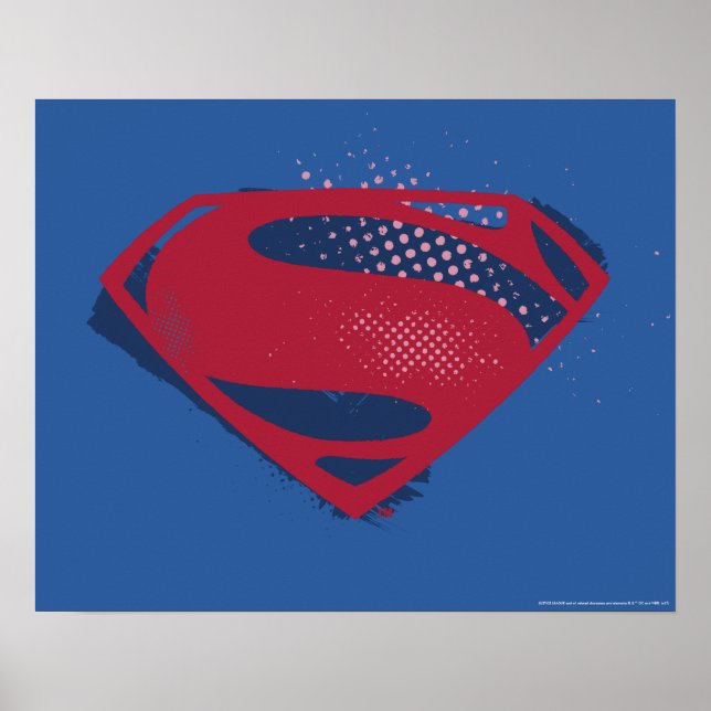 Justice League | Brush & Halftone Superman Symbol Poster (Front)