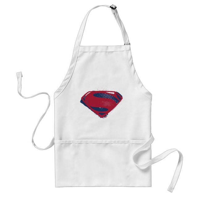 Justice League | Brush & Halftone Superman Symbol Standard Apron (Front)