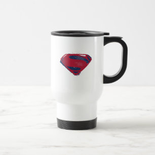 Justice League   Brush & Halftone Superman Symbol Travel Mug