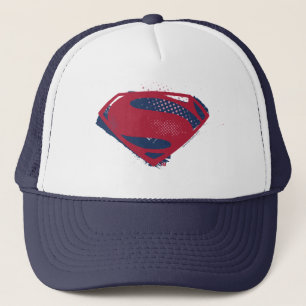 Justice League   Brush & Halftone Superman Symbol Trucker Hat