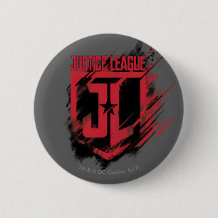 Justice League Brushed Paint JL Shield 6 Cm Round Badge
