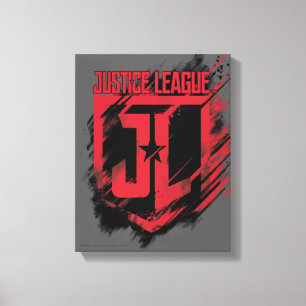 Justice League Brushed Paint JL Shield Canvas Print