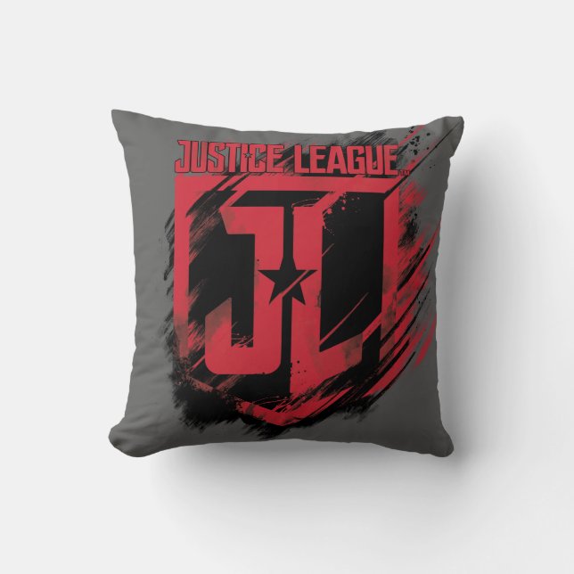 Justice League | Brushed Paint JL Shield Cushion (Front)