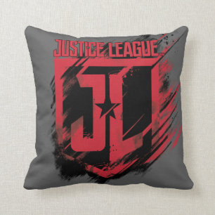 Justice League   Brushed Paint JL Shield Cushion