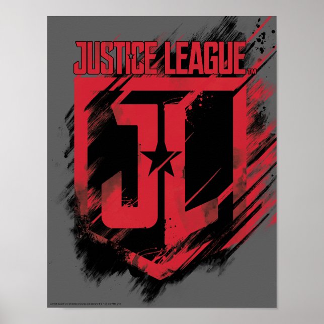 Justice League | Brushed Paint JL Shield Poster (Front)