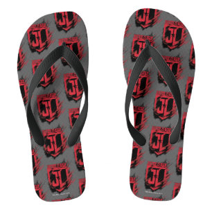Justice League Brushed Paint JL Shield Thongs