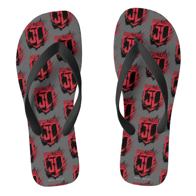 Justice League | Brushed Paint JL Shield Thongs (Footbed)