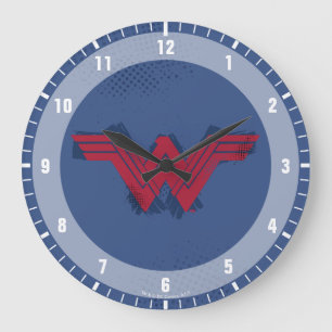 Justice League   Brushed Wonder Woman Symbol Large Clock