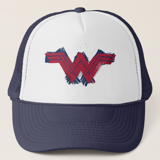 Justice League | Brushed Wonder Woman Symbol Trucker Hat (Front)