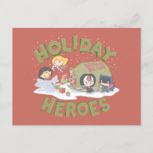 Justice League Chibi Delivering Presents Holiday Postcard