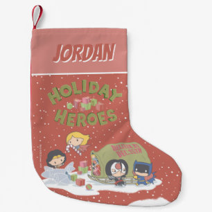 Justice League Chibi Delivering Presents Small Christmas Stocking