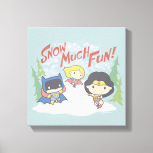 Justice League Chibi Snowball Fight Canvas Print