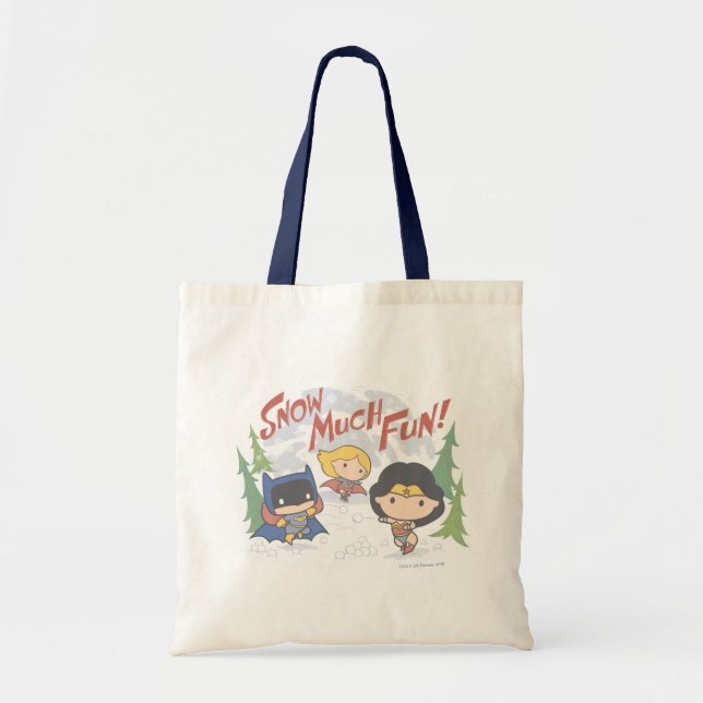 Justice League Chibi Snowball Fight Tote Bag (Front)