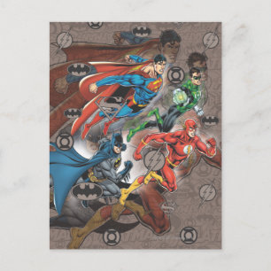 Justice League Collage Postcard