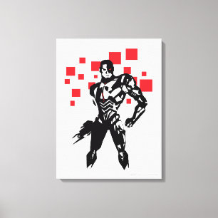Justice League Cyborg Digital Noir Pop Art Canvas Print