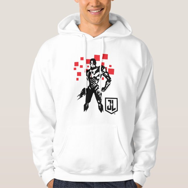 Justice League | Cyborg Digital Noir Pop Art Hoodie (Front)