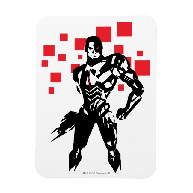 Justice League | Cyborg Digital Noir Pop Art Magnet (Vertical)