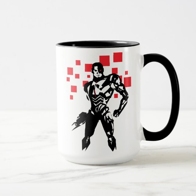 Justice League | Cyborg Digital Noir Pop Art Mug (Right)