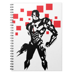 Justice League Cyborg Digital Noir Pop Art Notebook