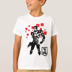 Justice League   Cyborg Digital Noir Pop Art T-Shirt