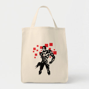 Justice League Cyborg Digital Noir Pop Art Tote Bag