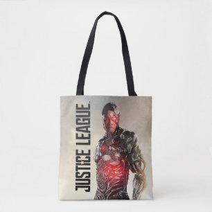 Justice League Cyborg On Battlefield Tote Bag