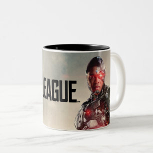 Justice League   Cyborg On Battlefield Two-Tone Coffee Mug
