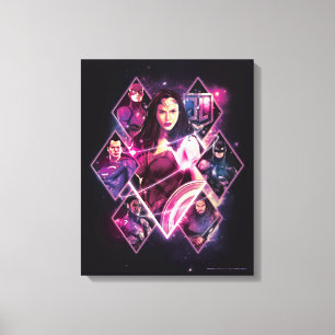 Justice League Diamond Galactic Group Panels Canvas Print