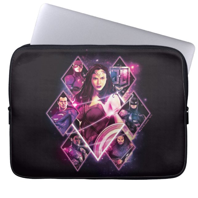 Justice League | Diamond Galactic Group Panels Laptop Sleeve (Front)