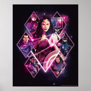 Justice League Diamond Galactic Group Panels Poster