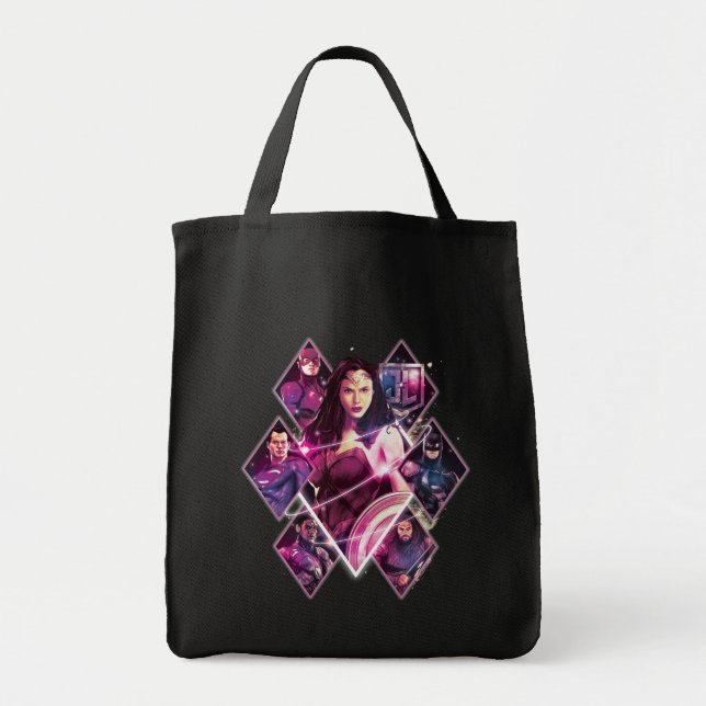 Justice League | Diamond Galactic Group Panels Tote Bag (Front)