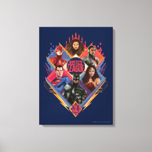 Justice League Diamond Hatch Group Badge Canvas Print