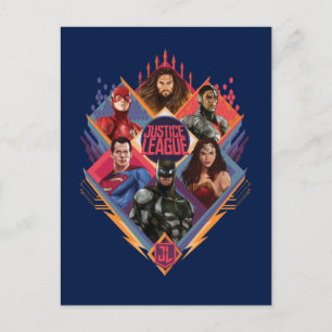 Justice League   Diamond Hatch Group Badge Postcard