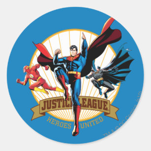 Justice League Heroes United Classic Round Sticker