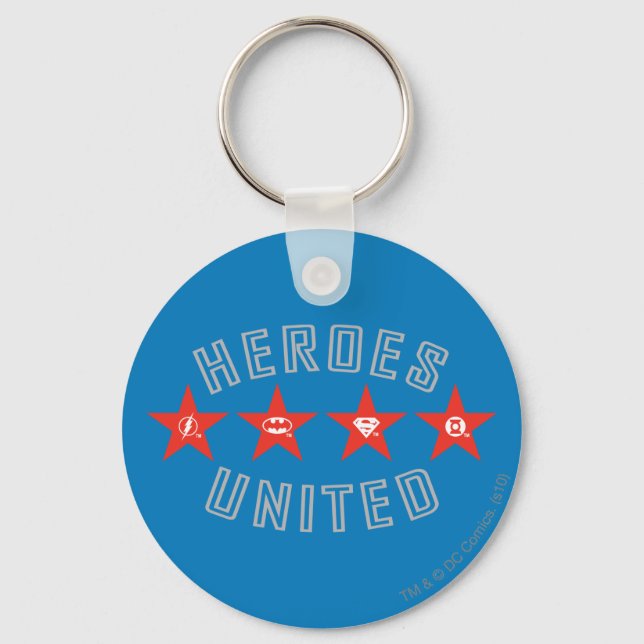 Justice League Heroes Untied Logos Key Ring (Front)