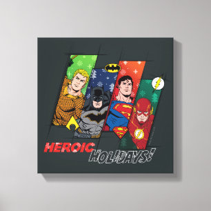 Justice League "Heroic Holidays!" Canvas Print