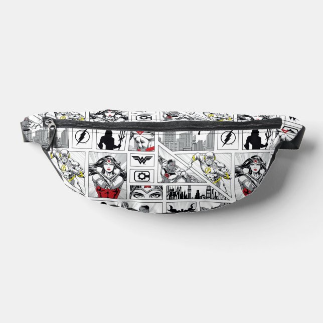 Justice League Heroic Panel Pattern Bum Bags (Lay Down)