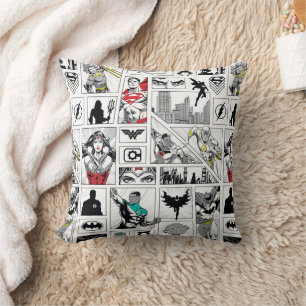 Justice League Heroic Panel Pattern Cushion