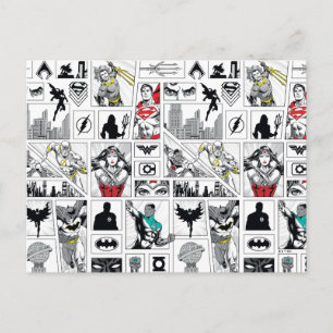Justice League Heroic Panel Pattern Postcard
