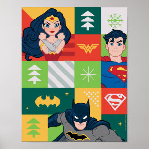Justice League Holiday Collage Poster