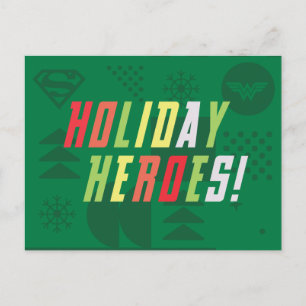 Justice League Holiday Heroes Graphic Postcard