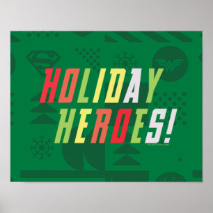 Justice League Holiday Heroes Graphic Poster