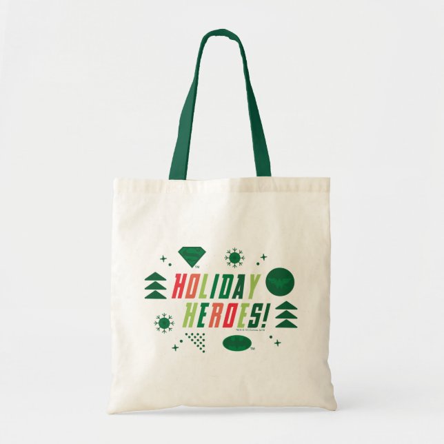 Justice League Holiday Heroes Graphic Tote Bag (Front)