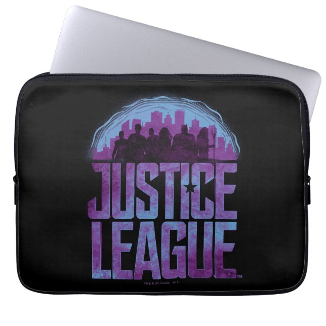 Justice League | Justice League City Silhouette Laptop Sleeve (Front)