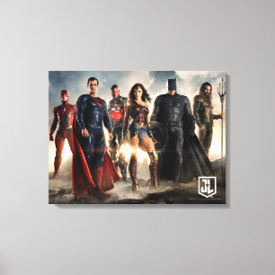 Justice League Justice League On Battlefield Canvas Print